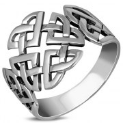 Celtic Trinity Knot Plain Wide Solid Silver Ring, rp579